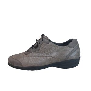 Durea Oxfords Women's 7 Taupe Nubuck Leather Lace-up Walking Shoes
